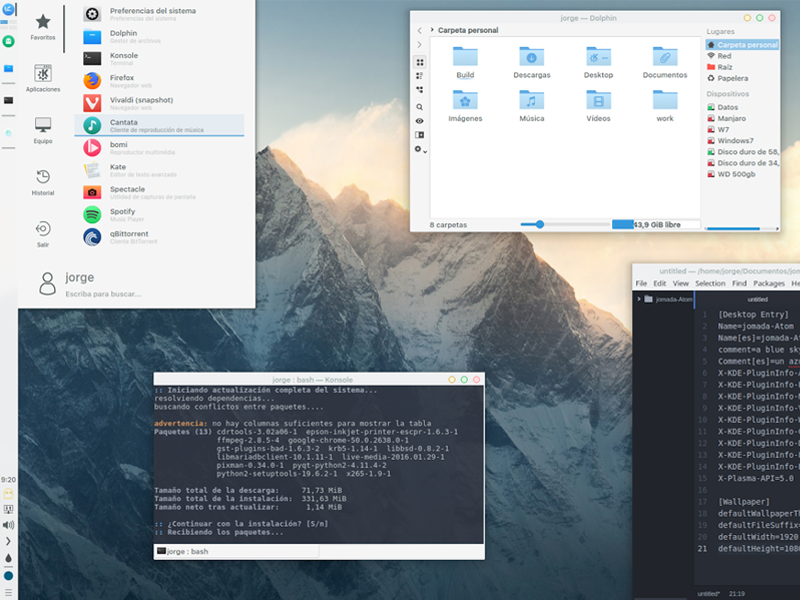KaOS 2018.08 incorpora interesantes novedades para KDE