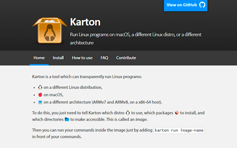 Running Linux programs in macOS with Karton