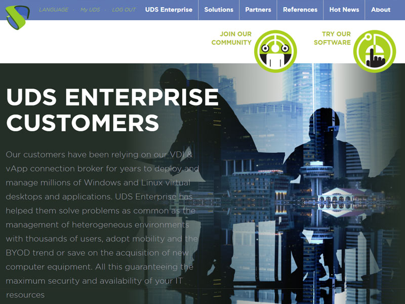 Nueva sección “Referencias” en la web de UDS Enterprise