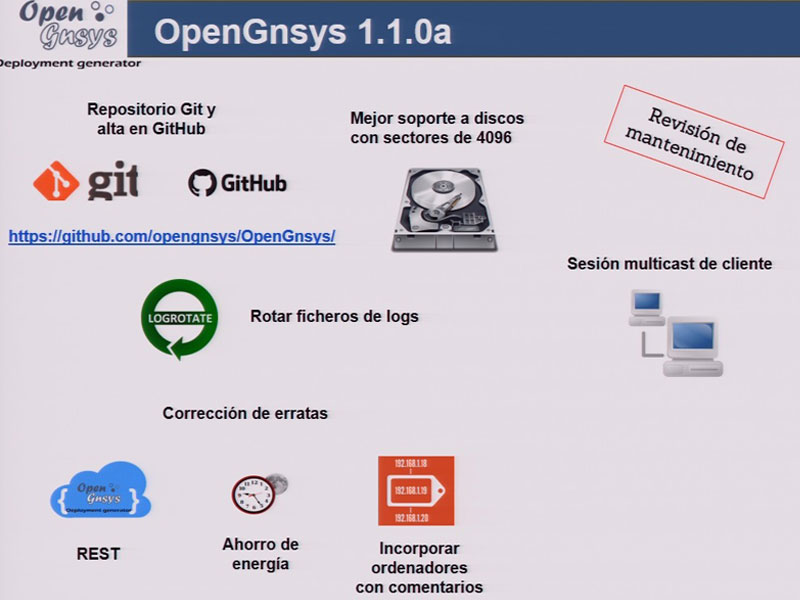 Improvements in the OpenGnsys Project  presented in RedIRIS