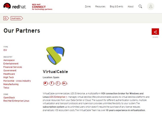 Red Hat incluye UDS Enterprise en su nuevo portal de partners