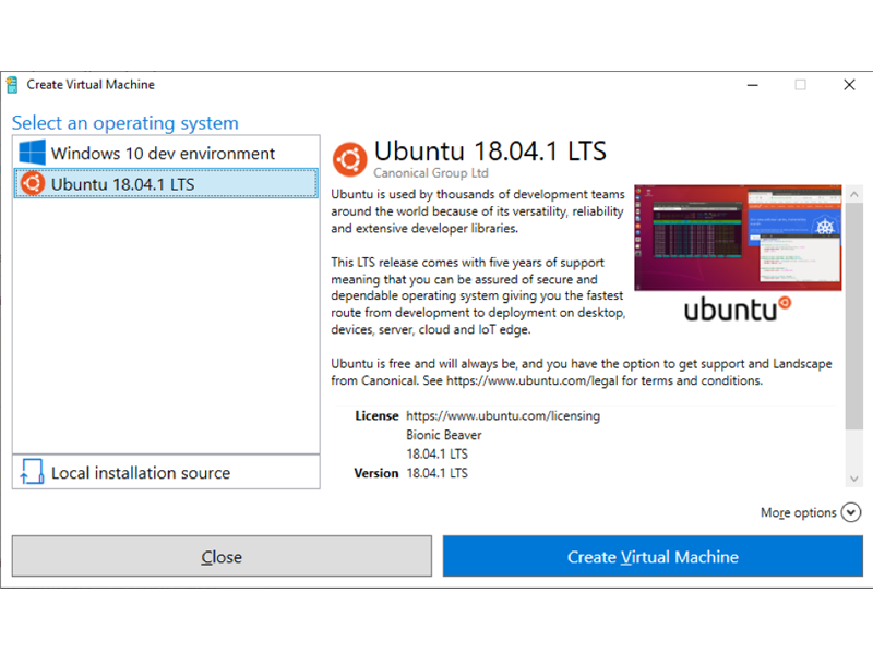 Imagen de Ubuntu optimizada para Hyper-V