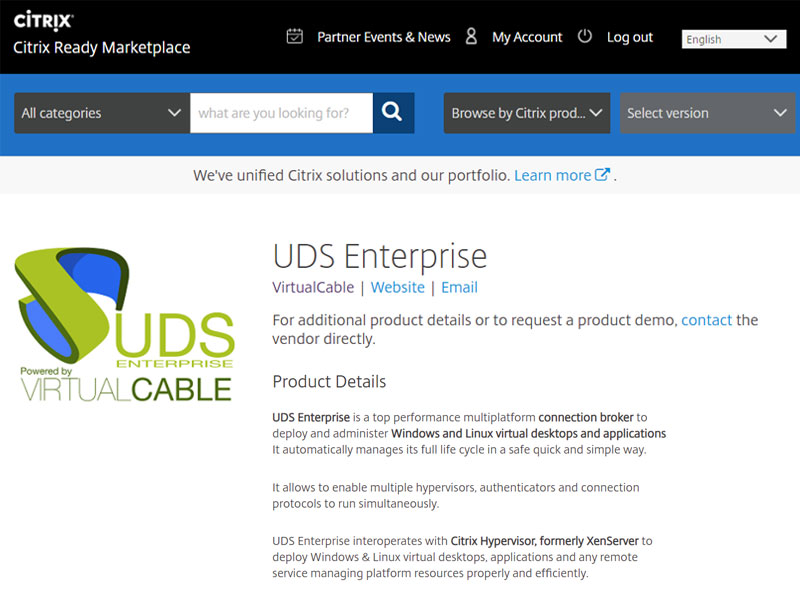 UDS Enterprise gets Citrix Ready for XenServer 6.5