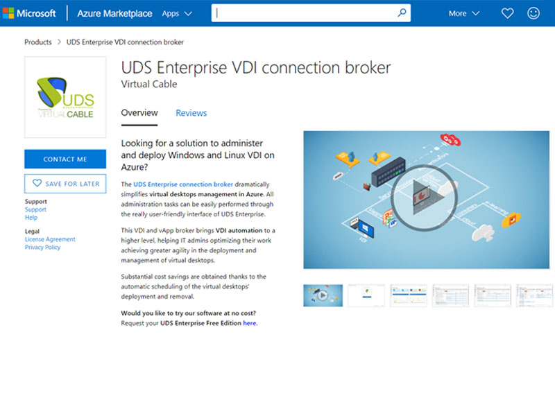 UDS Enterprise en Azure Marketplace de Microsoft