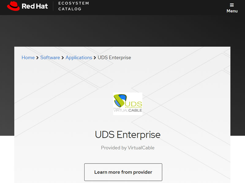UDS Enterprise in the Red Hat Ecosystem Catalog